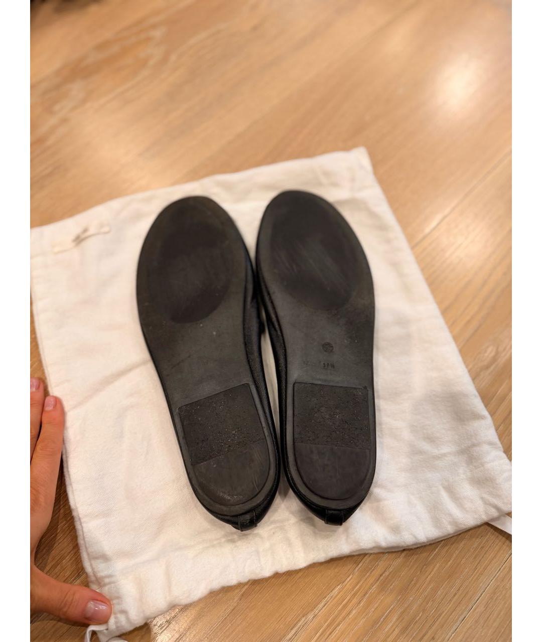 THE ROW Черные кожаные балетки, фото 4