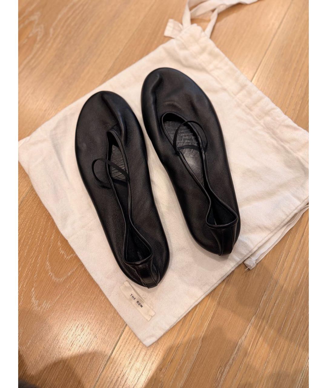 THE ROW Черные кожаные балетки, фото 2