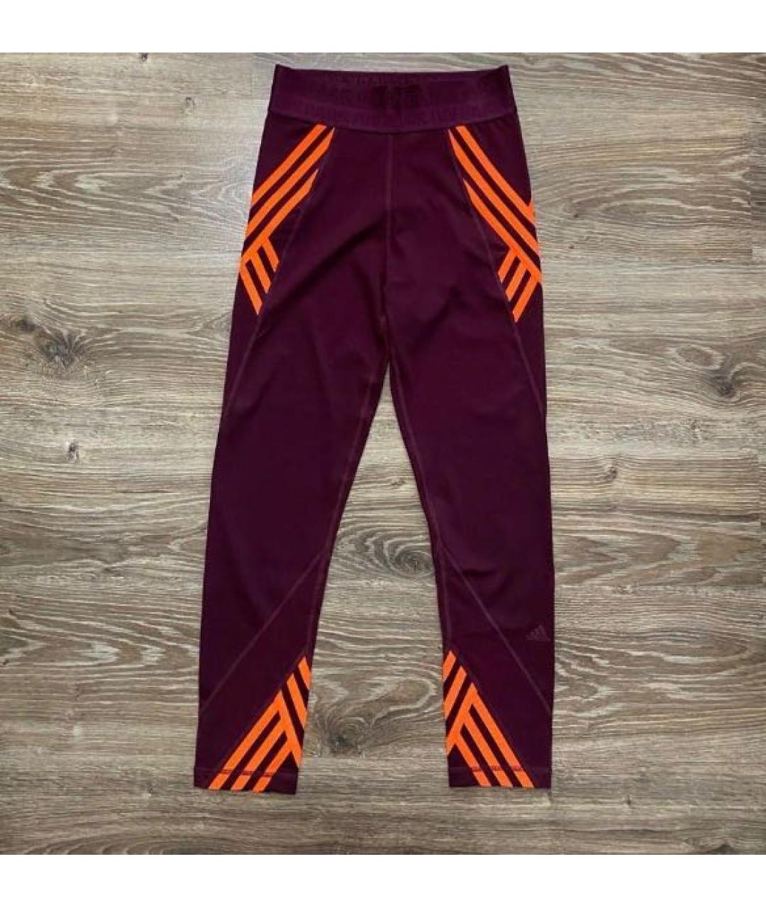 ADIDAS Бордовые полиэстеровые леггинсы и велосипедки, фото 4