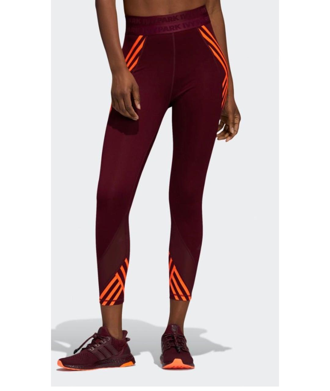 ADIDAS Бордовые полиэстеровые леггинсы и велосипедки, фото 2