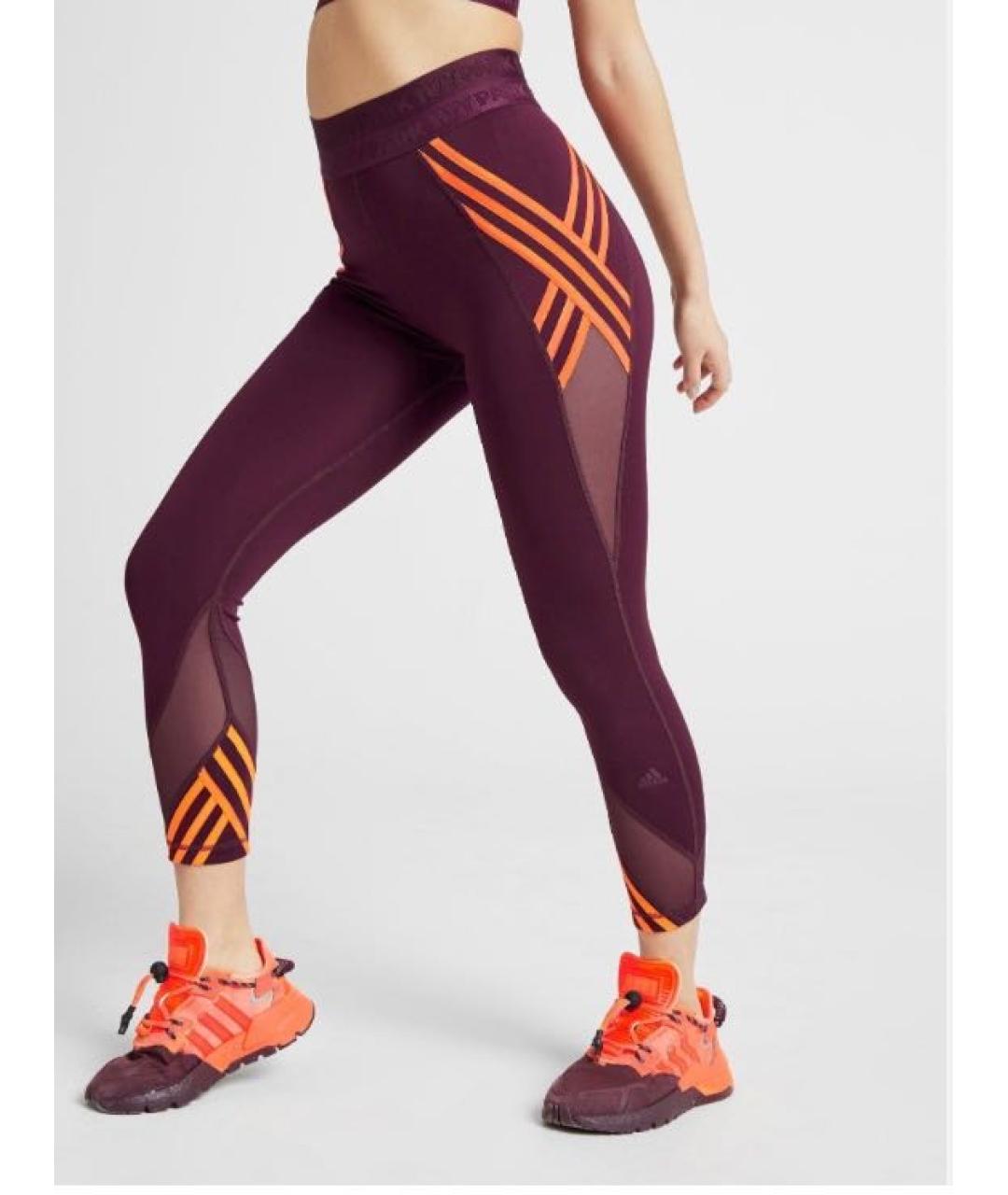 ADIDAS Бордовые полиэстеровые леггинсы и велосипедки, фото 3