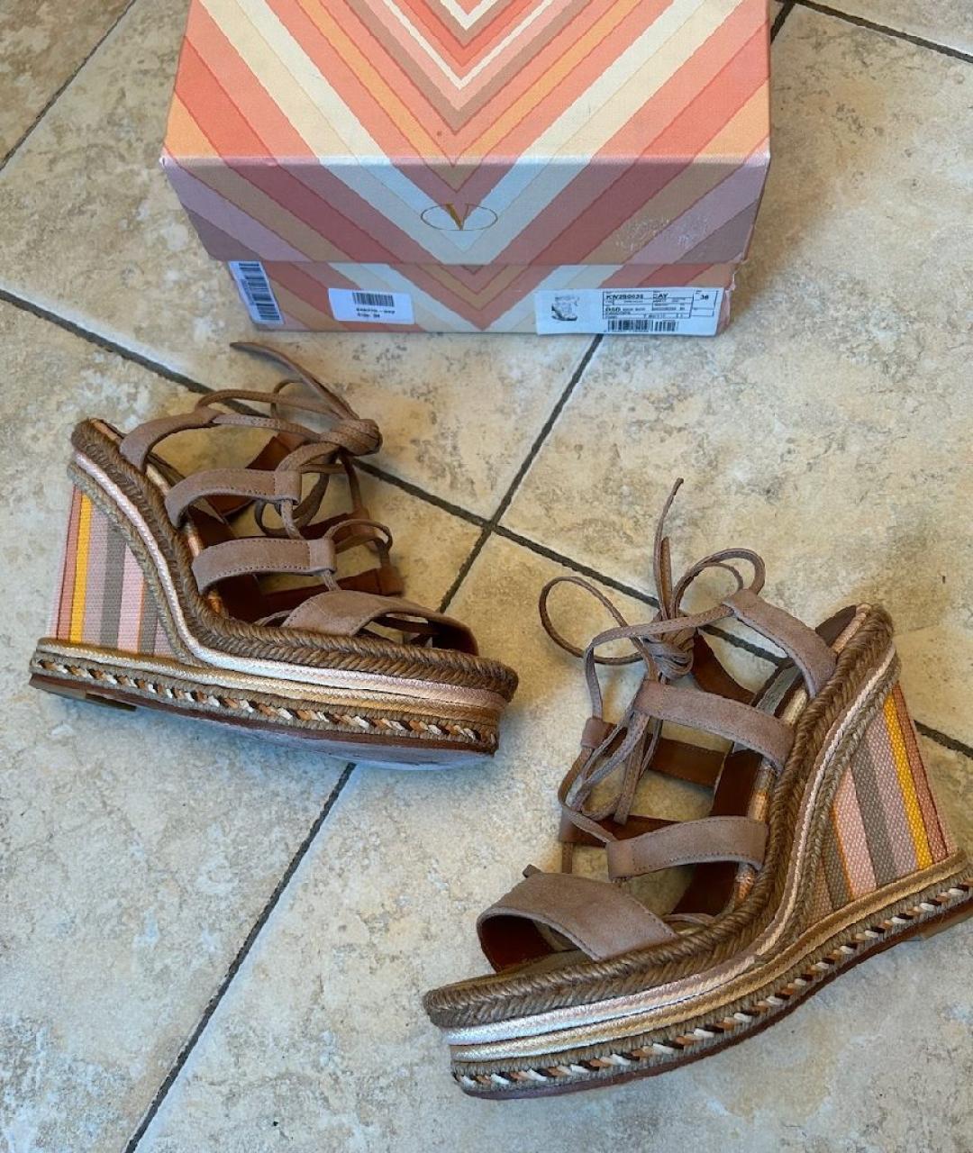 VALENTINO Мульти текстильные босоножки, фото 5