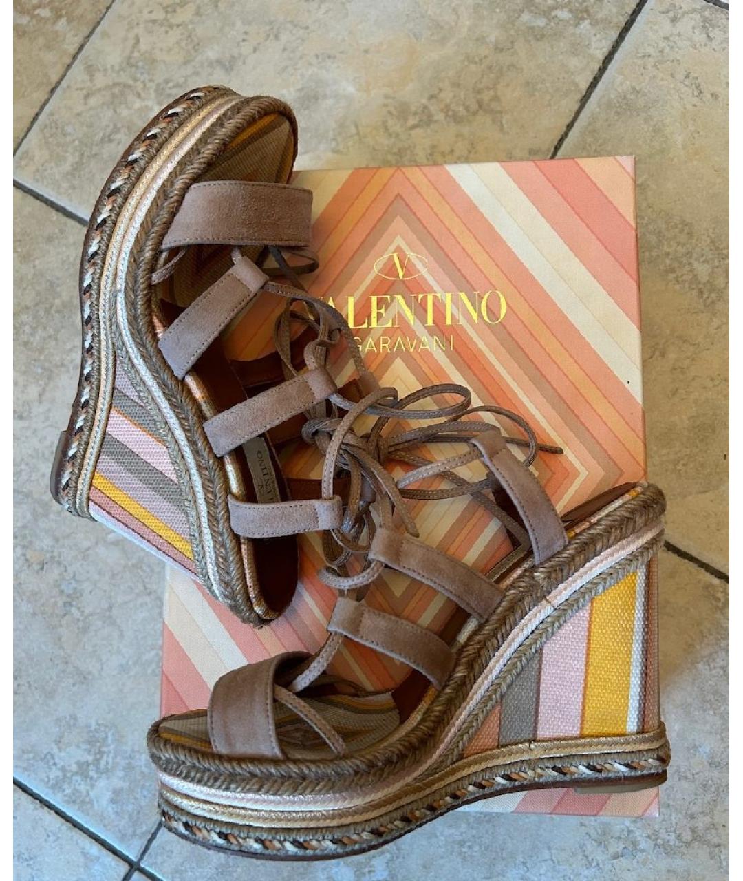 VALENTINO Мульти текстильные босоножки, фото 6