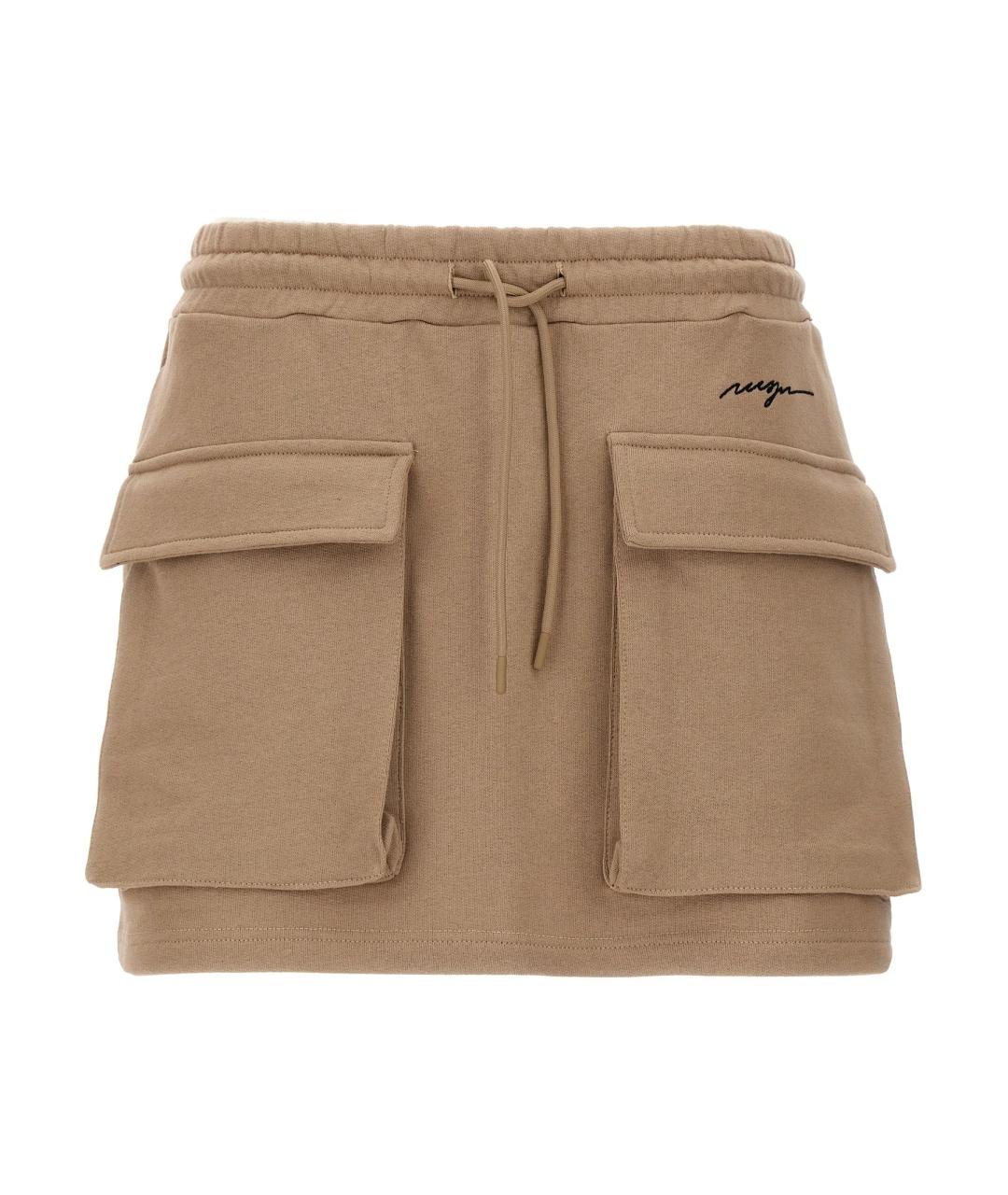 MSGM Бежевая юбка мини, фото 1