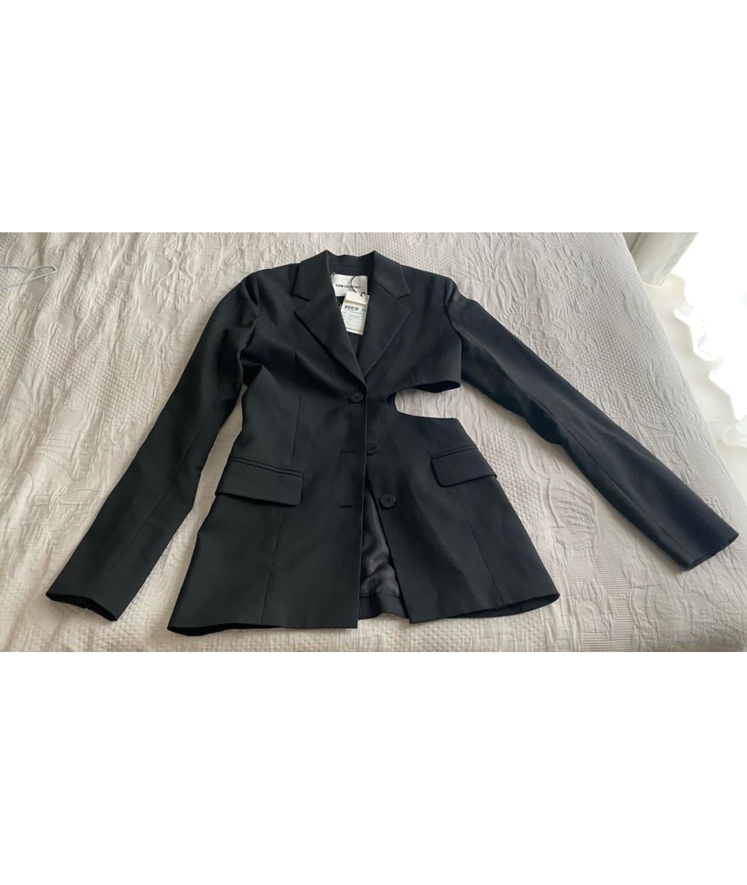 LOW CLASSIC Черный шерстяной жакет/пиджак, фото 6