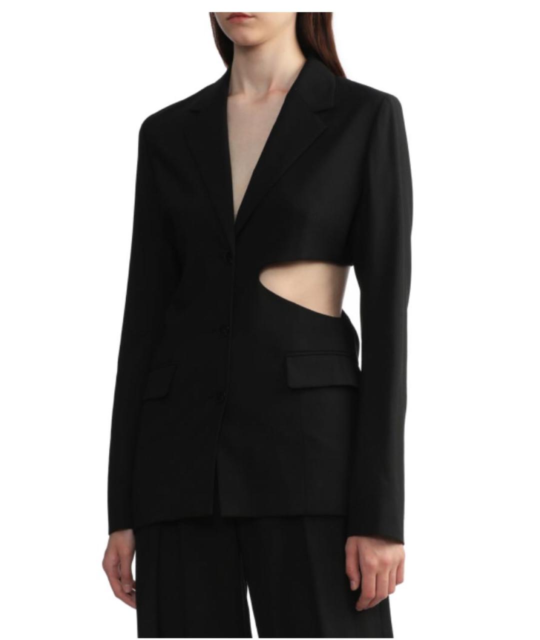 LOW CLASSIC Черный шерстяной жакет/пиджак, фото 4