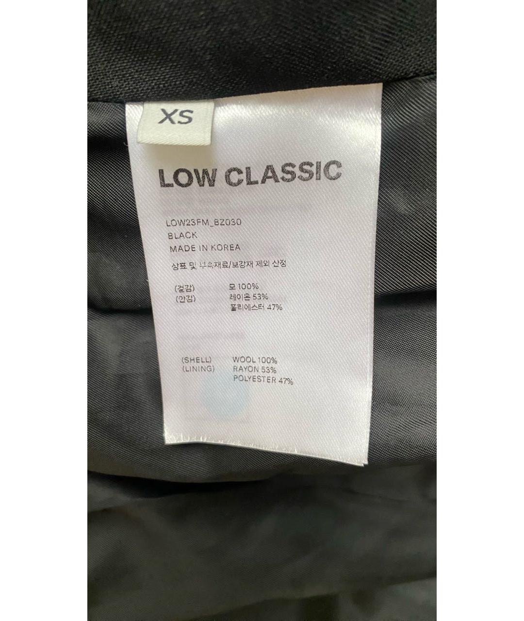 LOW CLASSIC Черный шерстяной жакет/пиджак, фото 8