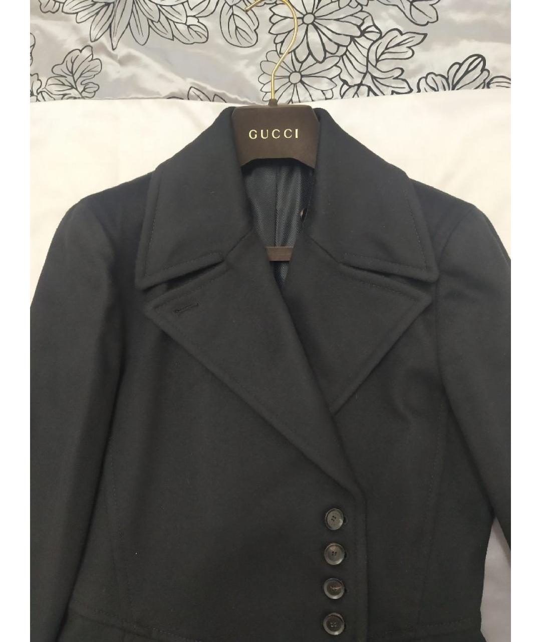 GUCCI Черное шерстяное пальто, фото 6
