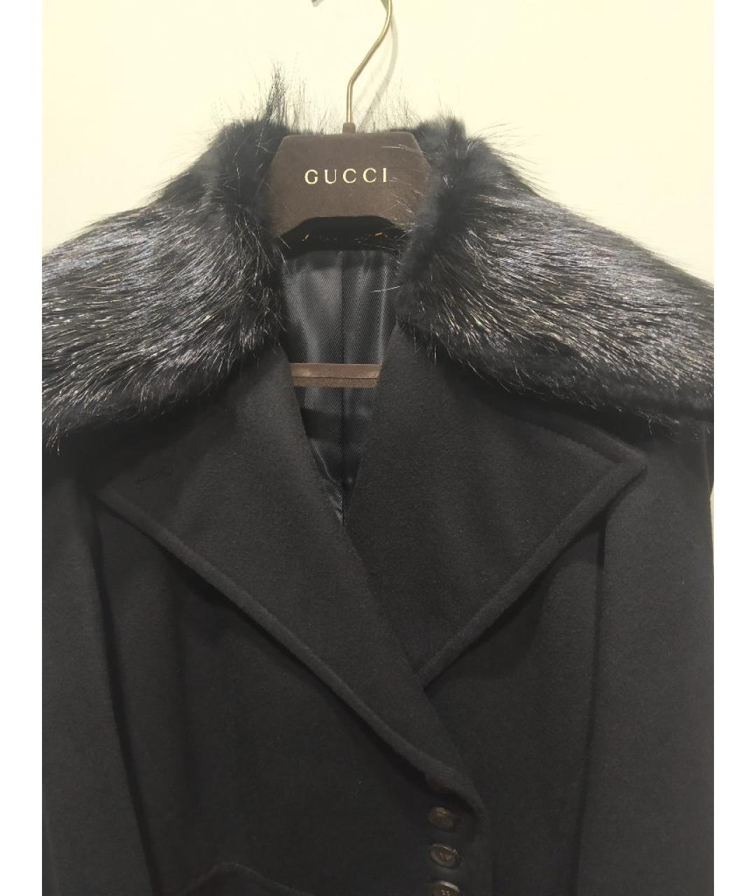 GUCCI Черное шерстяное пальто, фото 3