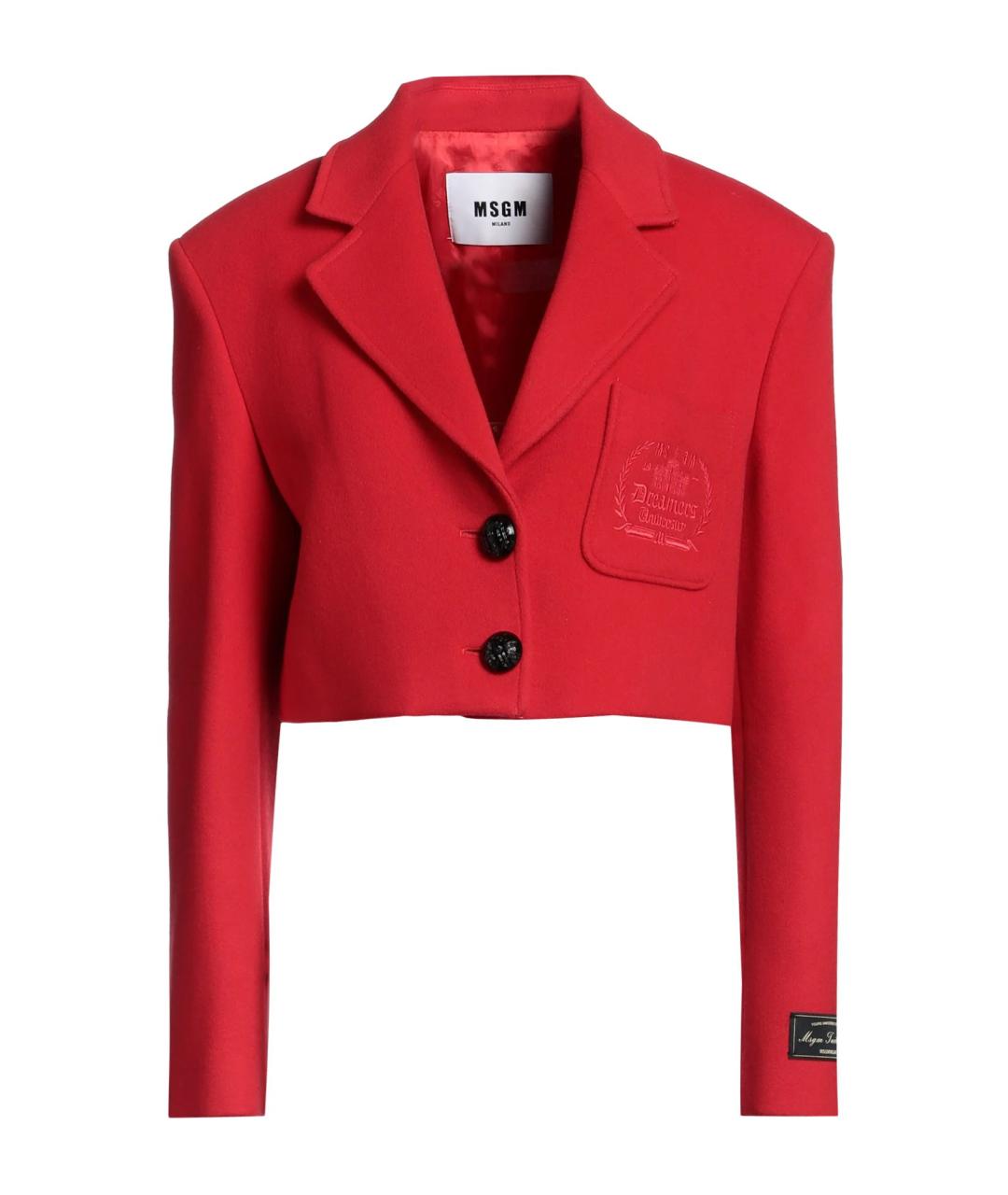 MSGM Красный шерстяной жакет/пиджак, фото 1