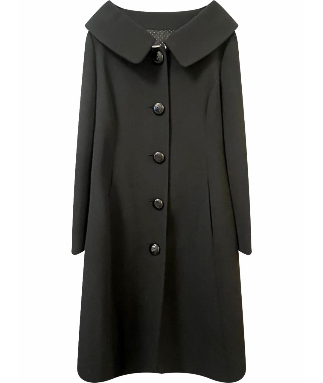 MOSCHINO Черное шерстяное пальто, фото 1