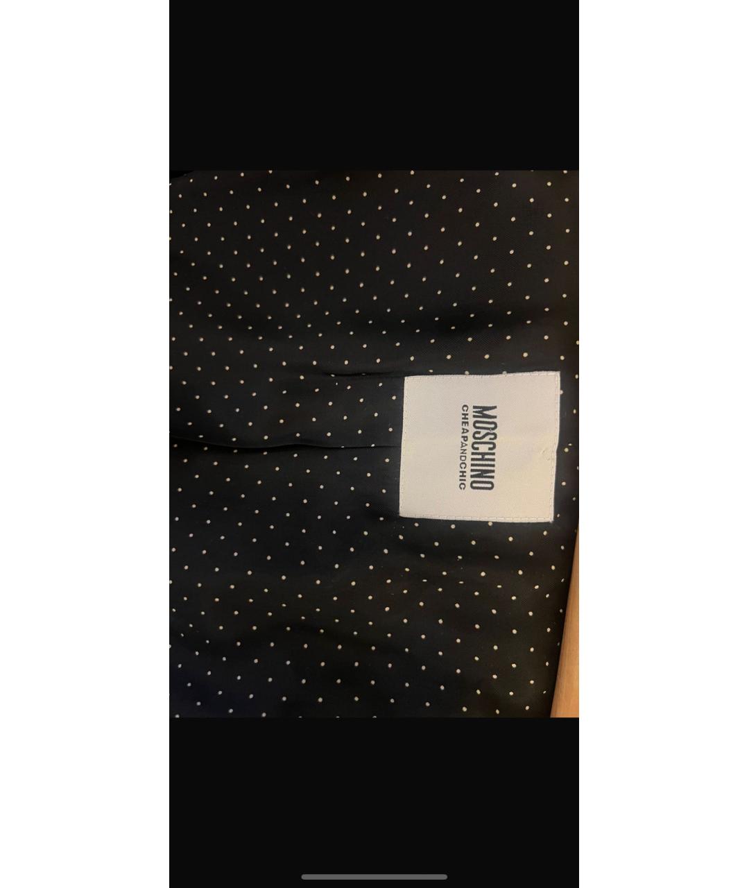 MOSCHINO Черное шерстяное пальто, фото 3