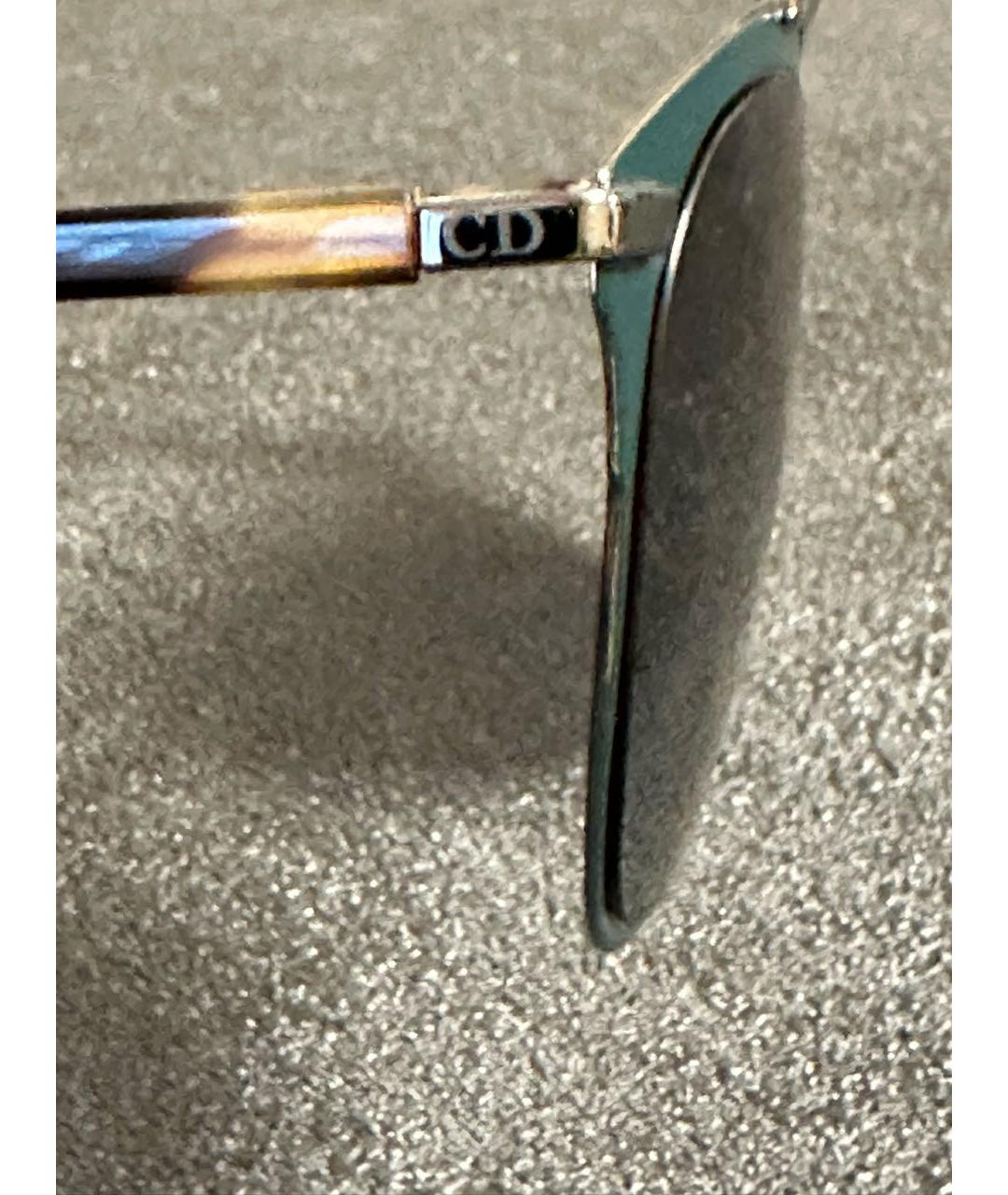 CHRISTIAN DIOR Зеленые металлические солнцезащитные очки, фото 3
