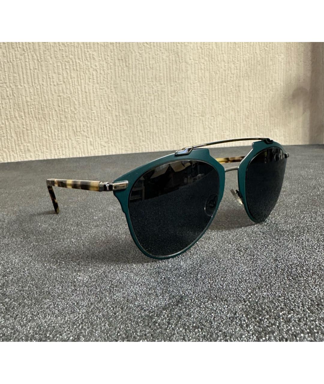 CHRISTIAN DIOR Зеленые металлические солнцезащитные очки, фото 2