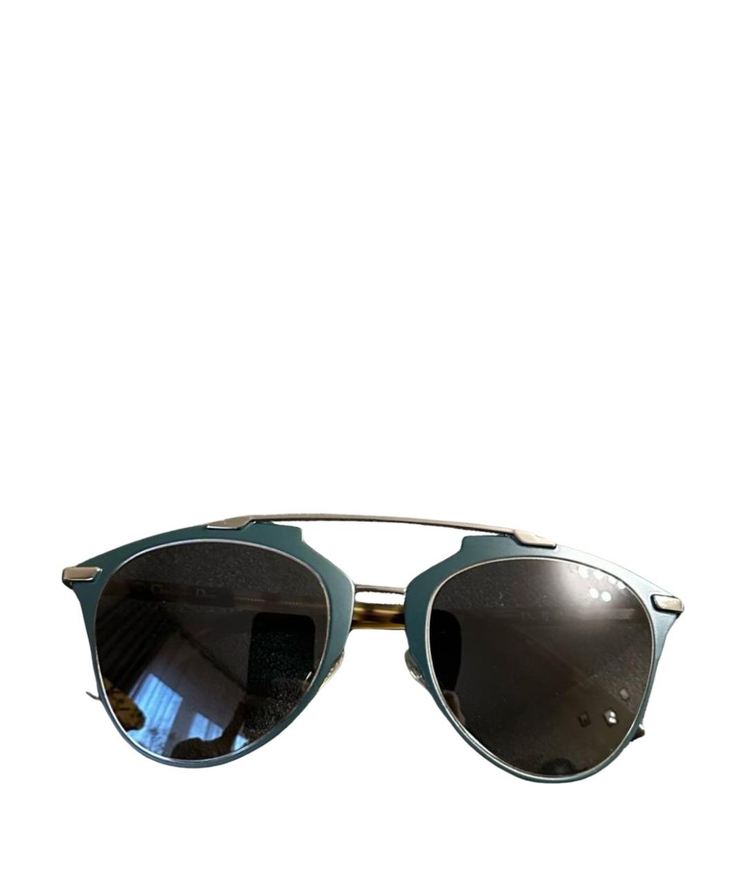 CHRISTIAN DIOR Зеленые металлические солнцезащитные очки, фото 1