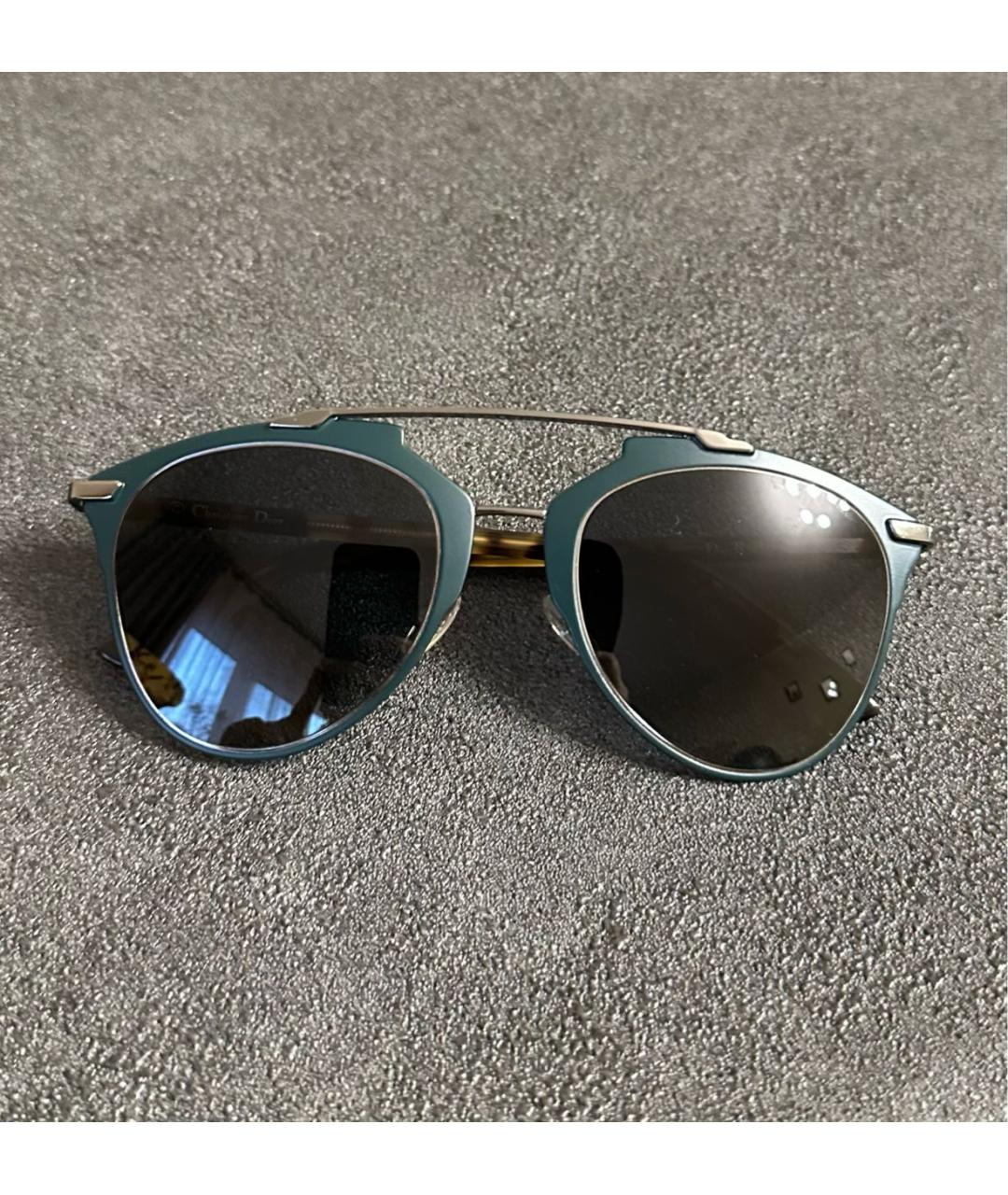 CHRISTIAN DIOR Зеленые металлические солнцезащитные очки, фото 9