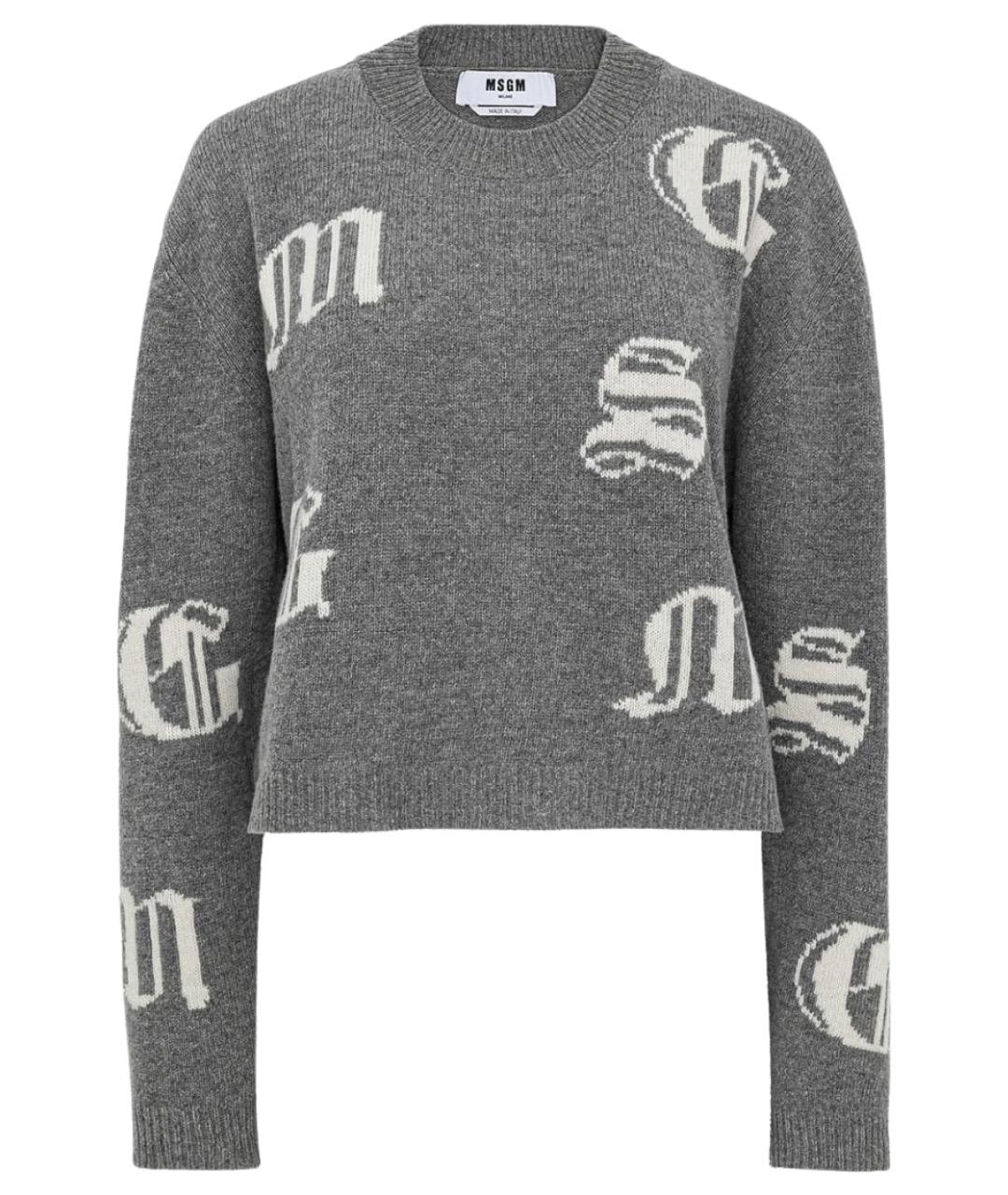 MSGM Серый шерстяной джемпер / свитер, фото 1