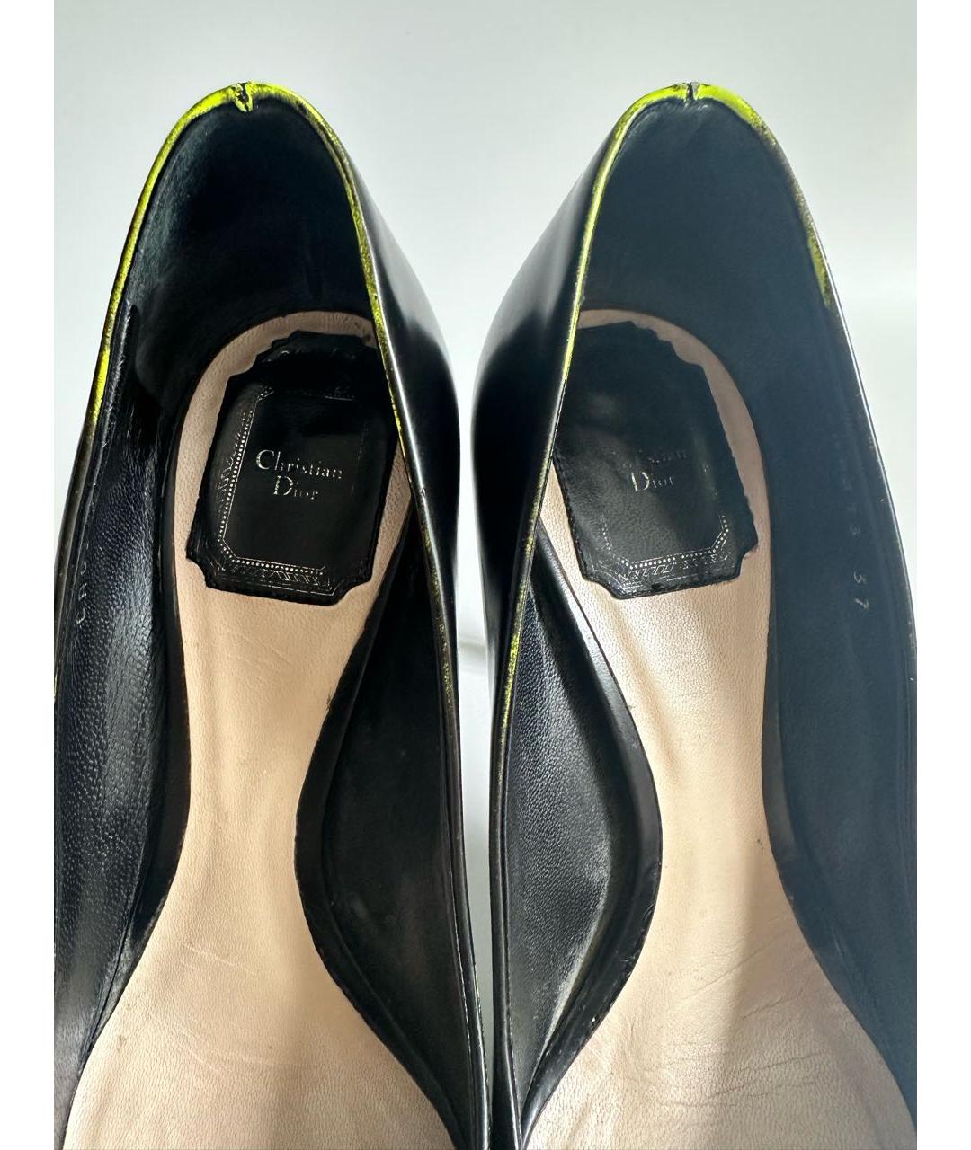 CHRISTIAN DIOR Черные кожаные туфли, фото 4