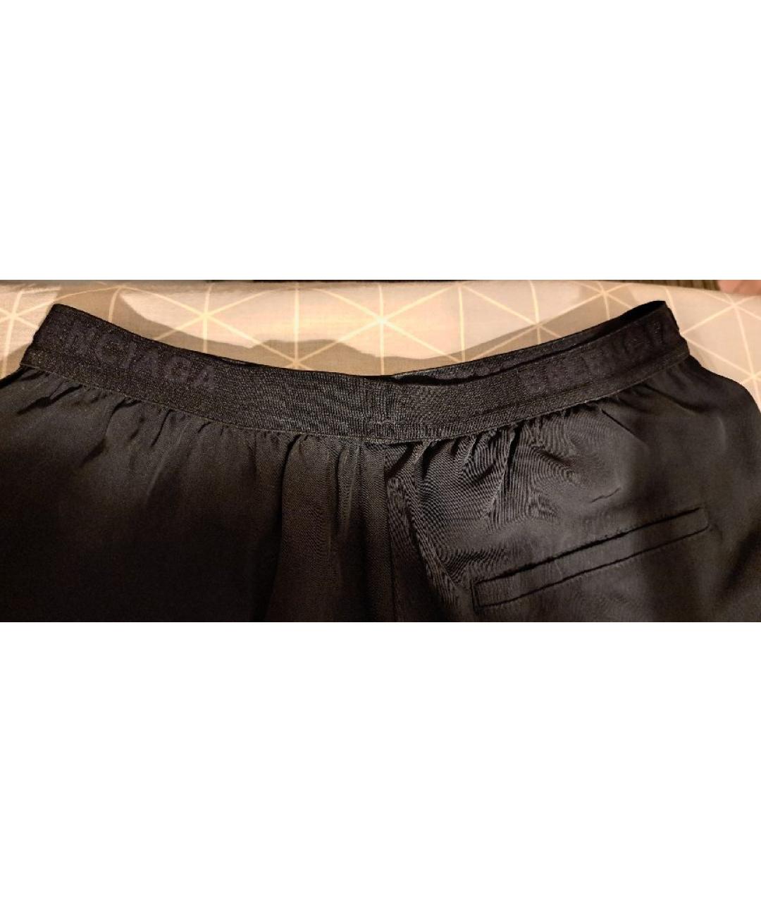 BALENCIAGA Черные полиэстеровые брюки широкие, фото 4