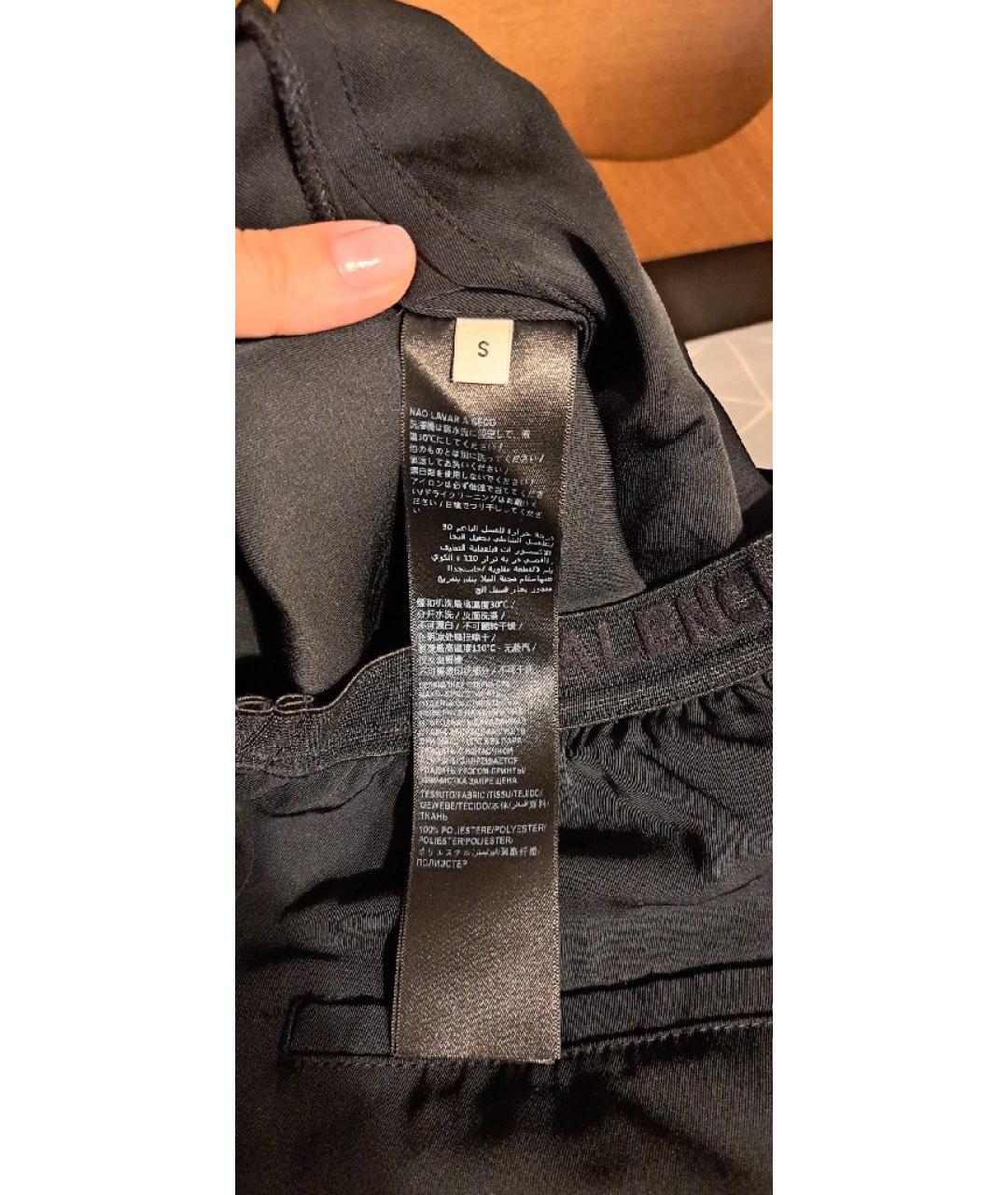 BALENCIAGA Черные полиэстеровые брюки широкие, фото 6