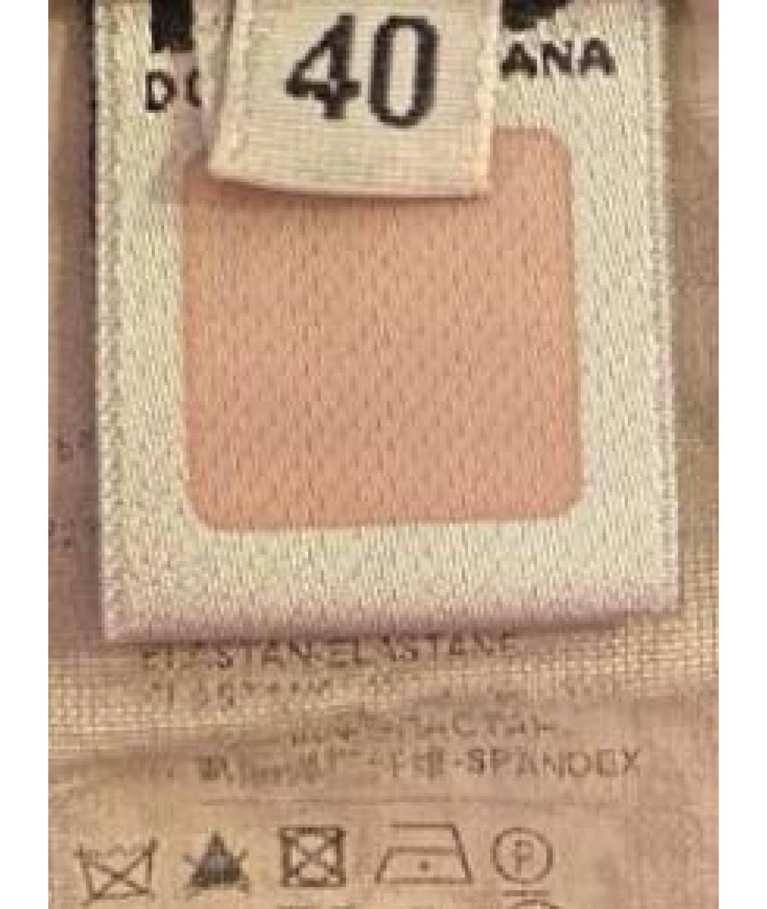 DOLCE&GABBANA Коричневые ацетатные брюки узкие, фото 6