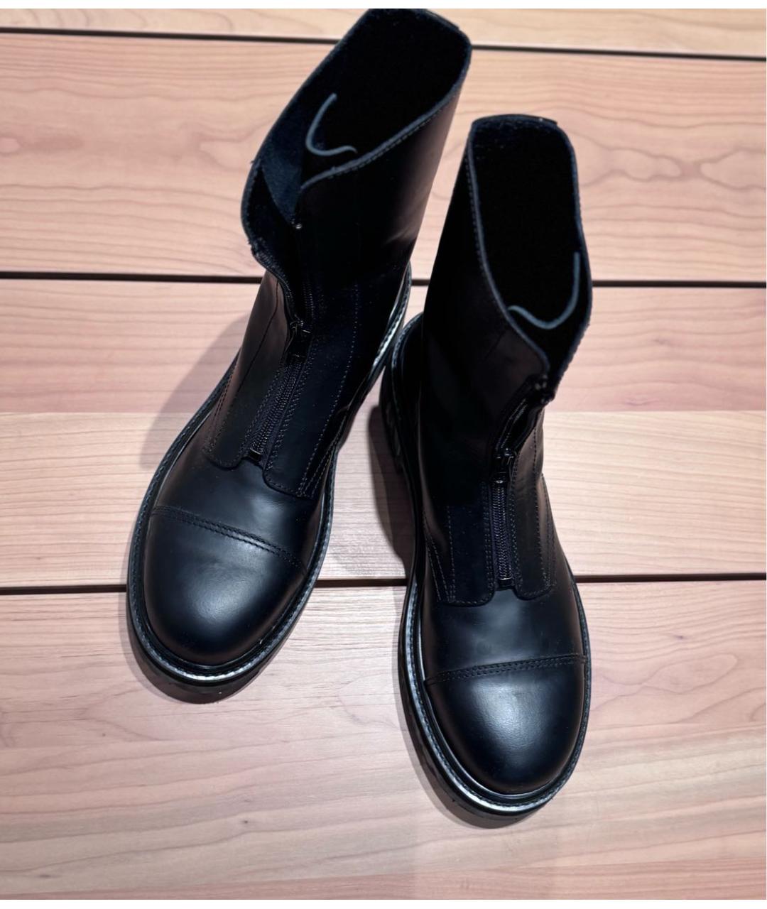 VETEMENTS Черные кожаные высокие ботинки, фото 2