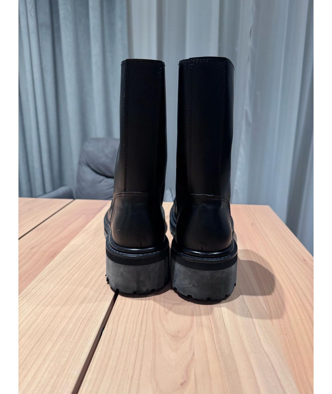 VETEMENTS Черные кожаные высокие ботинки, фото 4