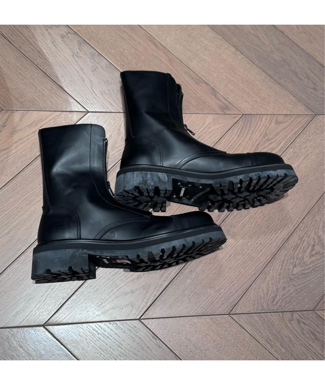 VETEMENTS Черные кожаные высокие ботинки, фото 5