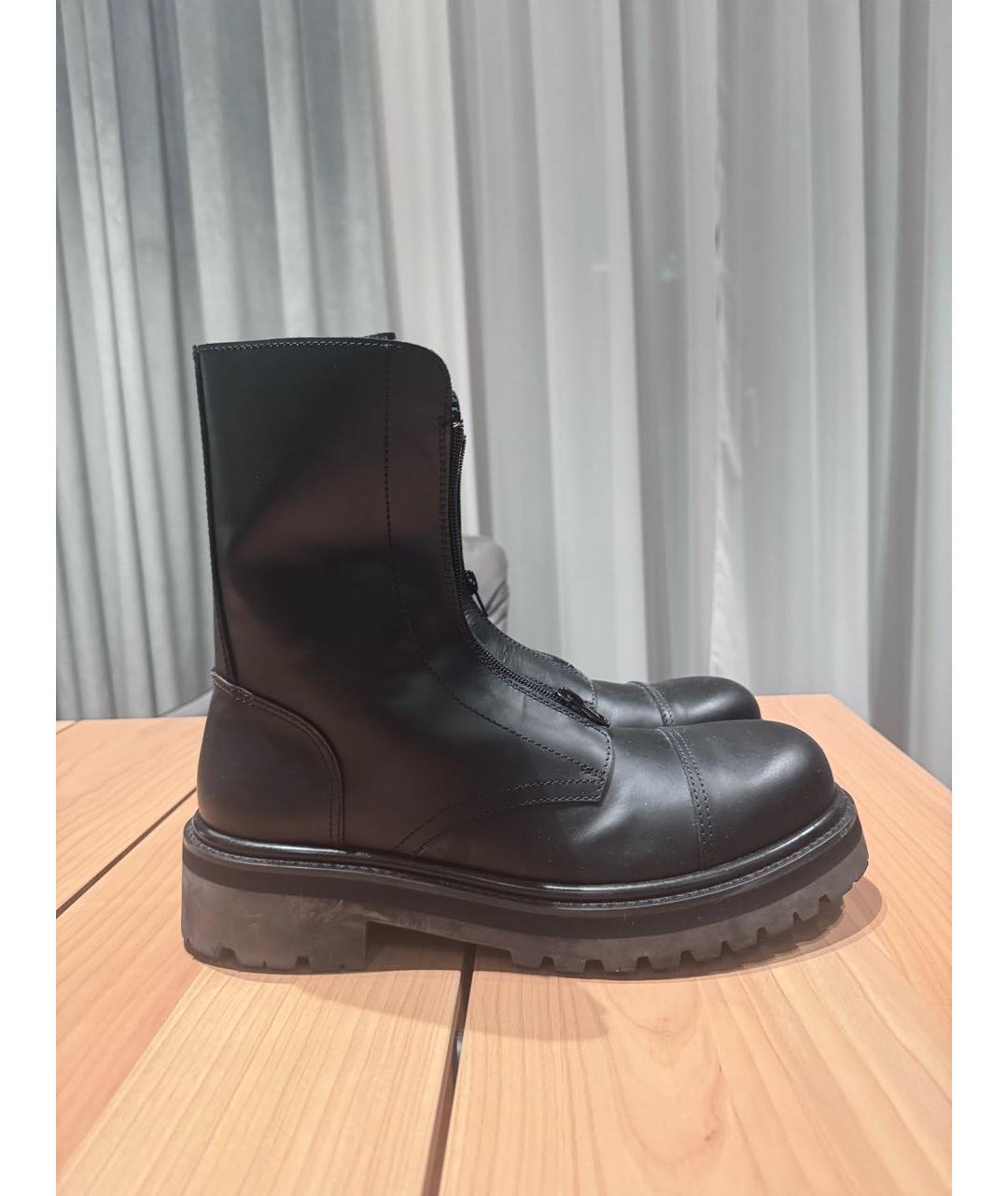 VETEMENTS Черные кожаные высокие ботинки, фото 6