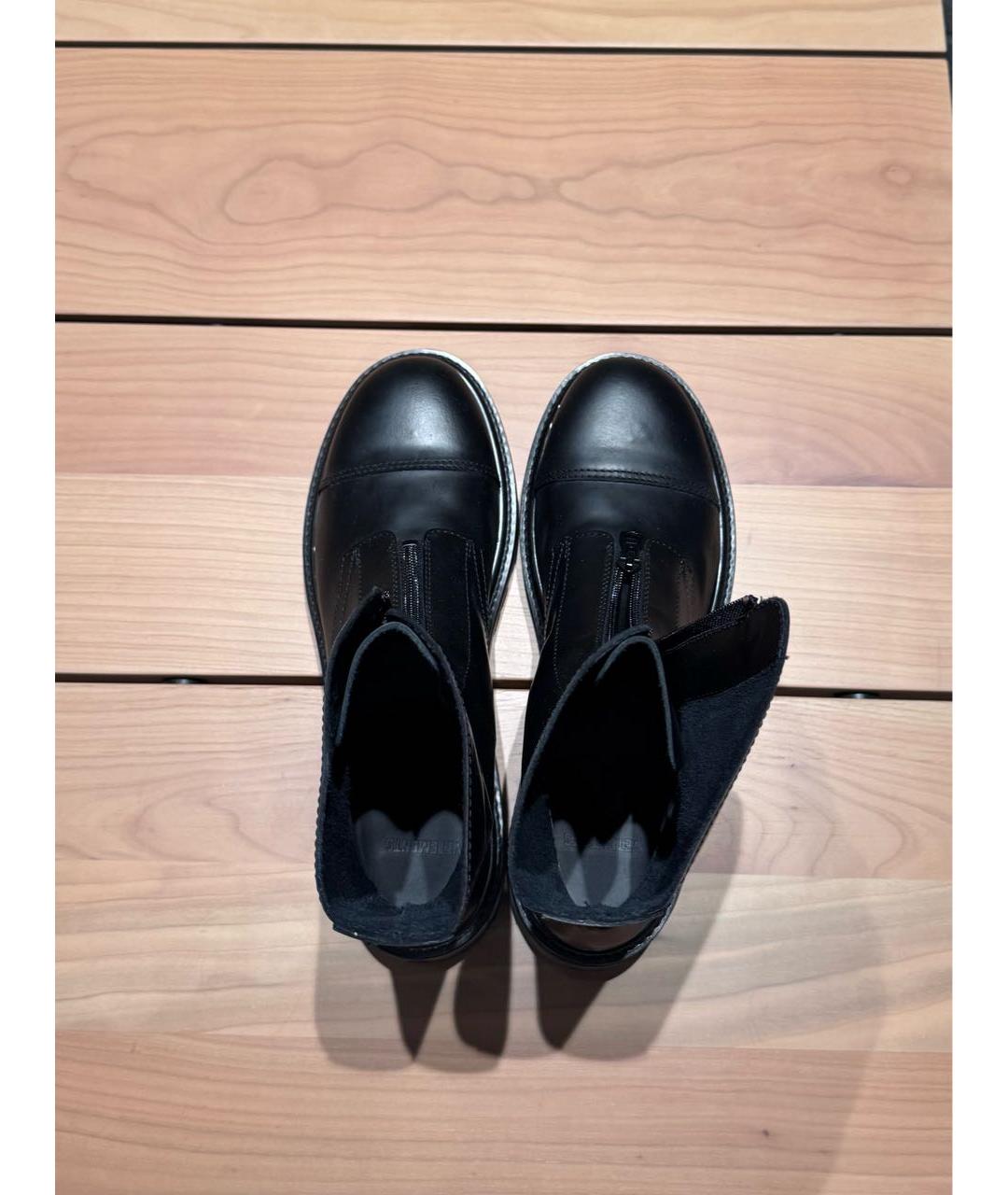 VETEMENTS Черные кожаные высокие ботинки, фото 3