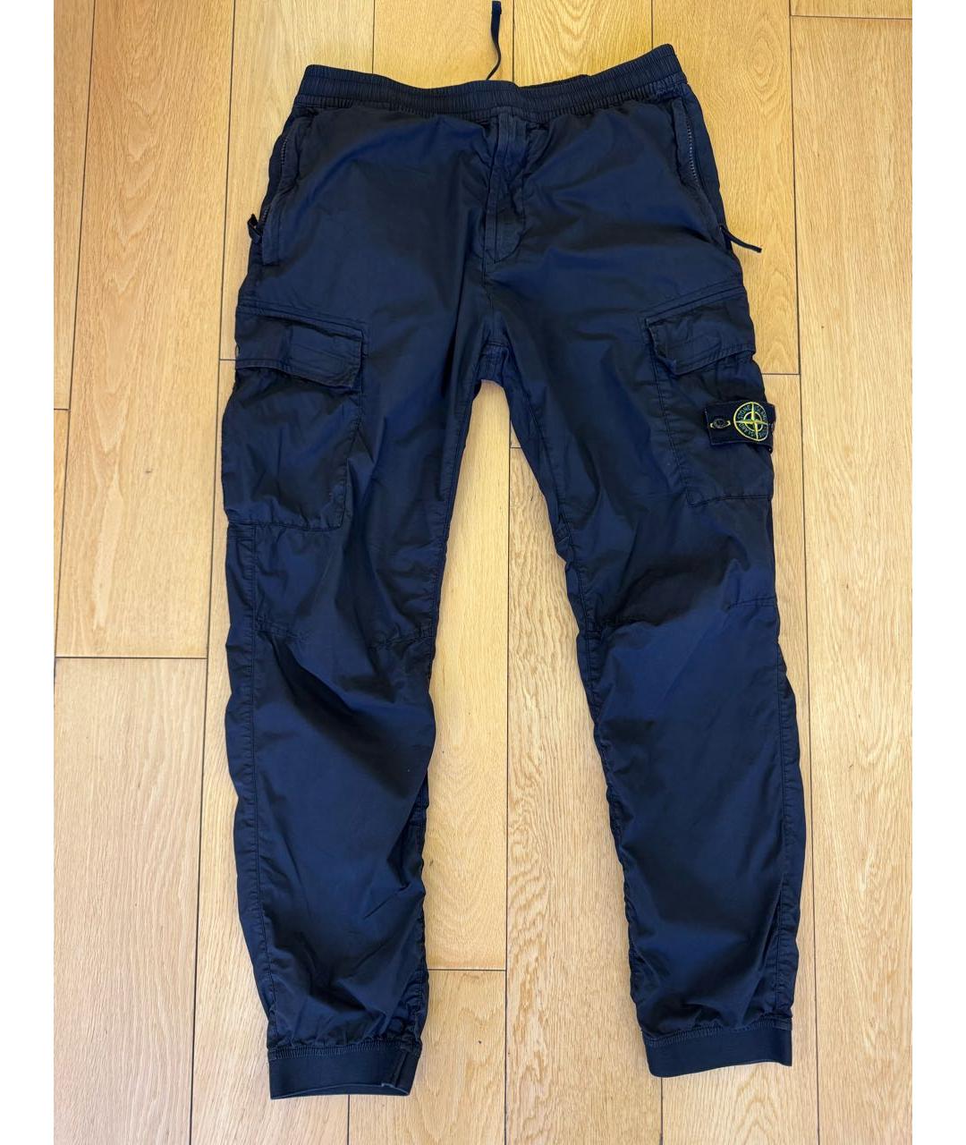 STONE ISLAND Темно-синие хлопковые повседневные брюки, фото 3