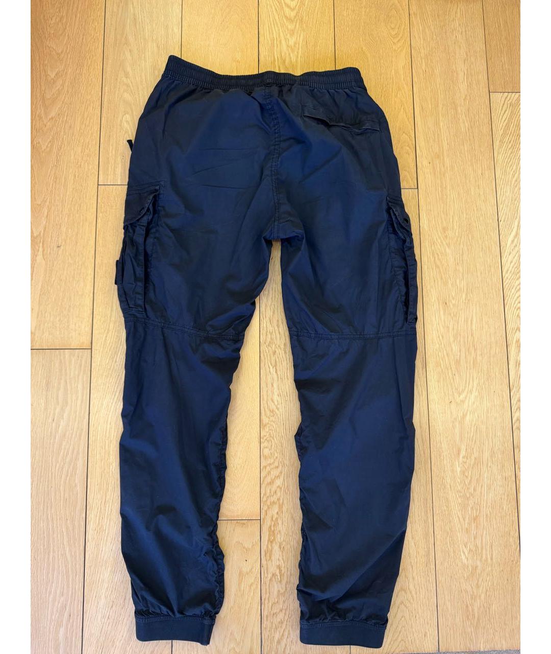 STONE ISLAND Темно-синие хлопковые повседневные брюки, фото 2