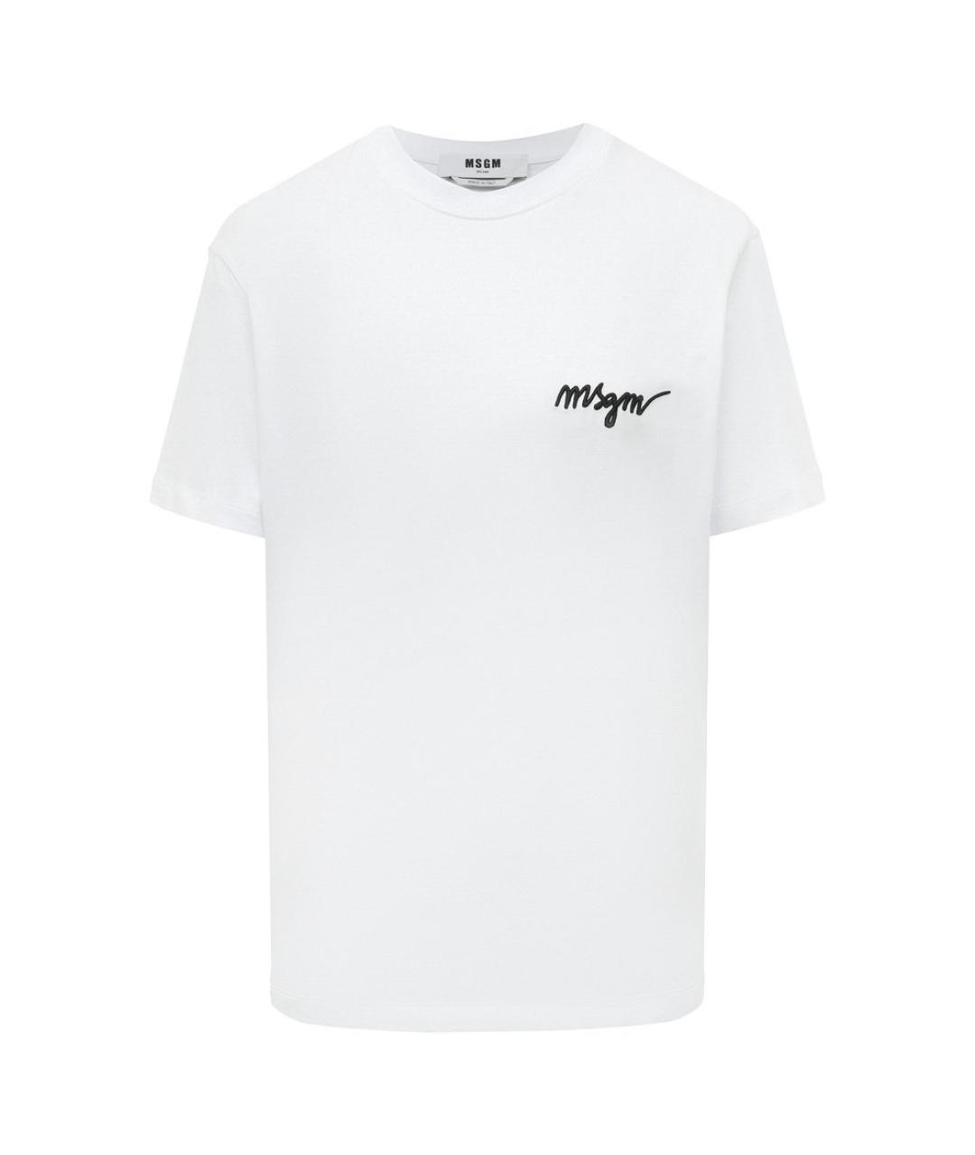 MSGM Белая хлопковая футболка, фото 1