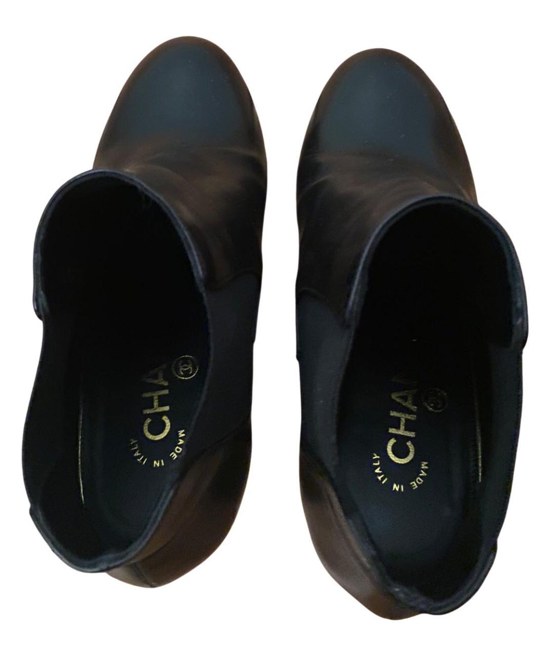 CHANEL Черные кожаные ботильоны, фото 4