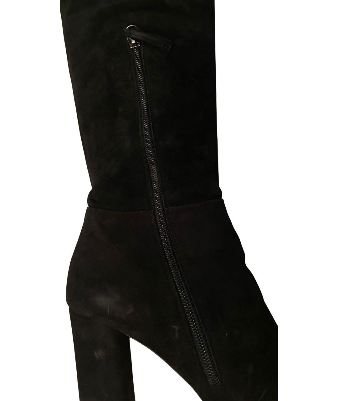 ERMANNO SCERVINO Черные замшевые ботфорты, фото 6