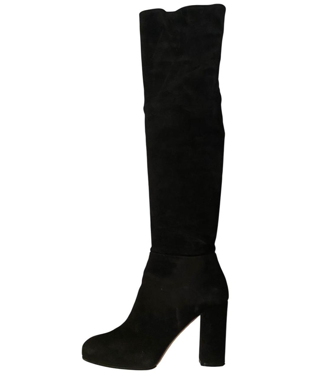 ERMANNO SCERVINO Черные замшевые ботфорты, фото 3