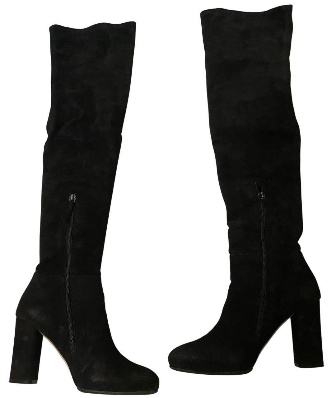 ERMANNO SCERVINO Черные замшевые ботфорты, фото 2