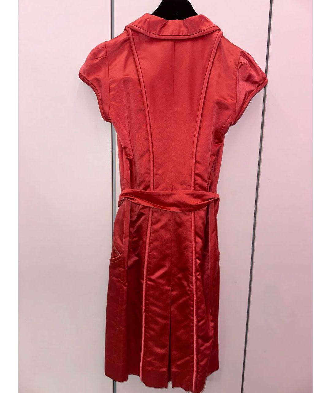 LOUIS VUITTON Коралловое атласное коктейльное платье, фото 3