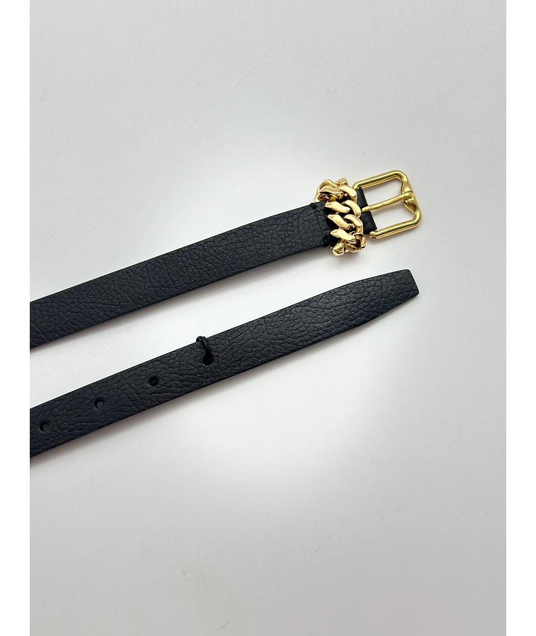 BURBERRY Черный кожаный ремень, фото 3