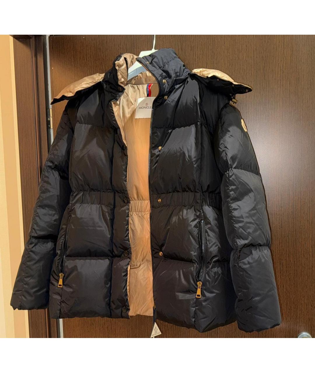 MONCLER Черный полиамидовый пуховик, фото 3