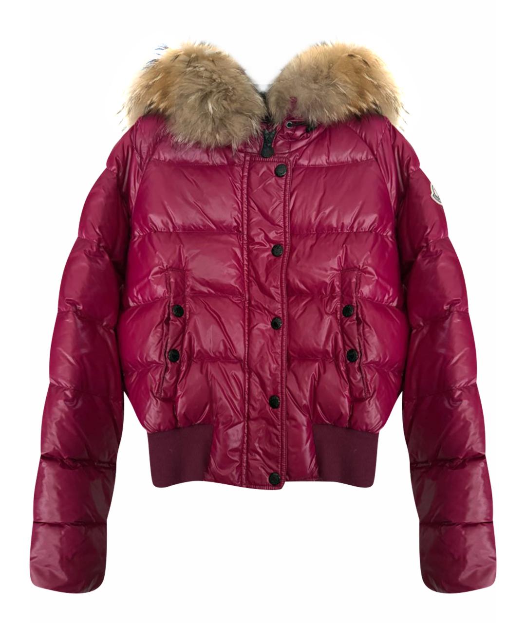 MONCLER Розовая полиамидовая куртка, фото 1