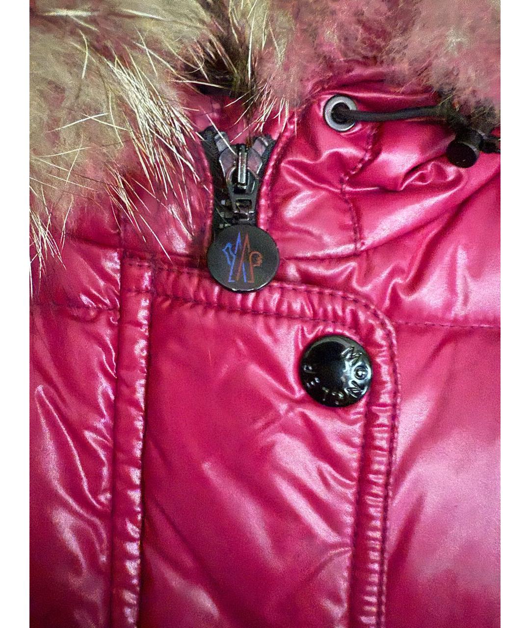 MONCLER Розовая полиамидовая куртка, фото 2