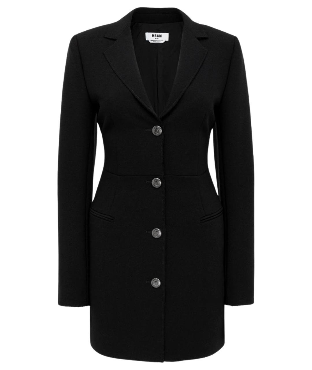 MSGM Черное полиэстеровое повседневное платье, фото 1