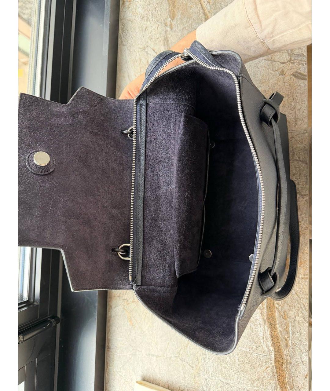 CELINE Черная кожаная сумка с короткими ручками, фото 4