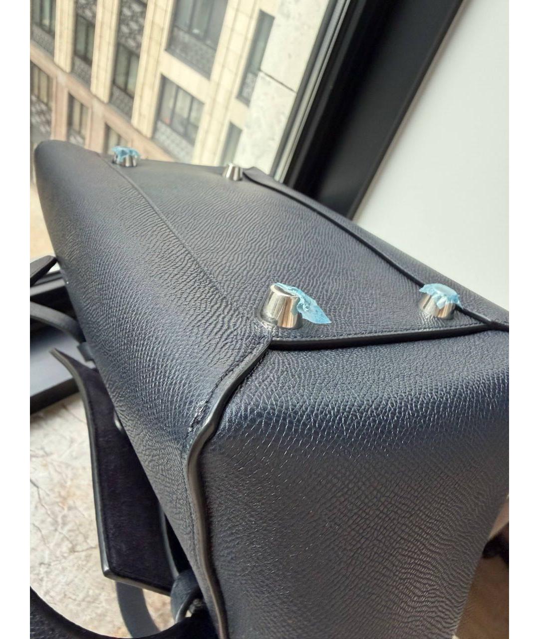 CELINE Черная кожаная сумка с короткими ручками, фото 6