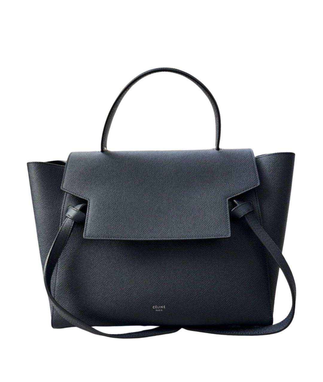 CELINE Черная кожаная сумка с короткими ручками, фото 1