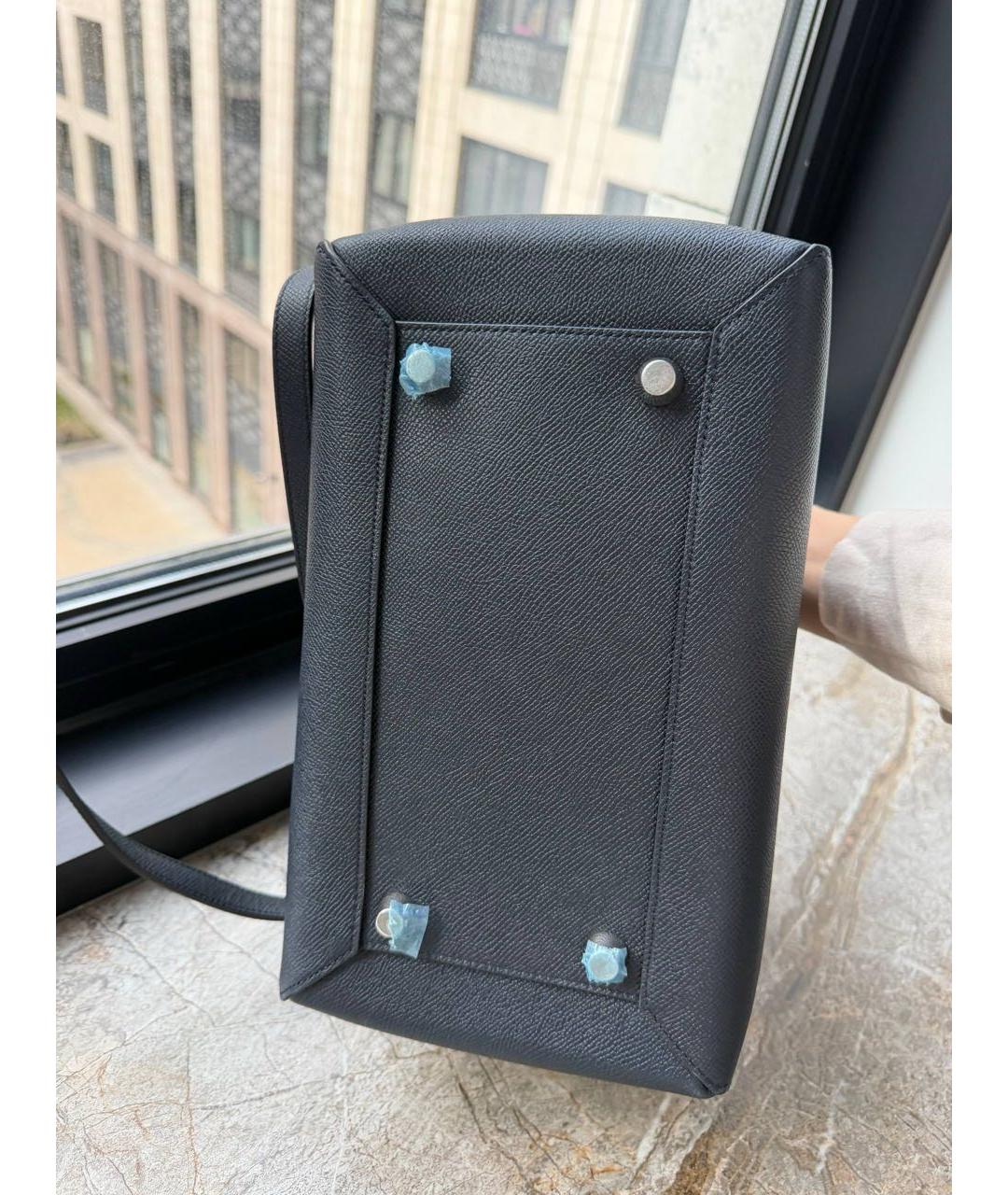 CELINE Черная кожаная сумка с короткими ручками, фото 5