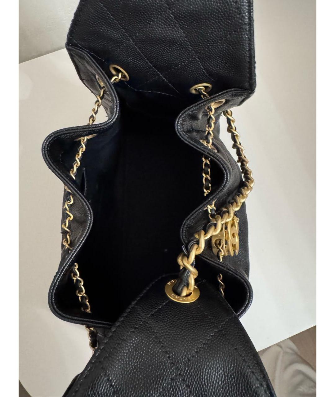 CHANEL Черная кожаная сумка с короткими ручками, фото 4