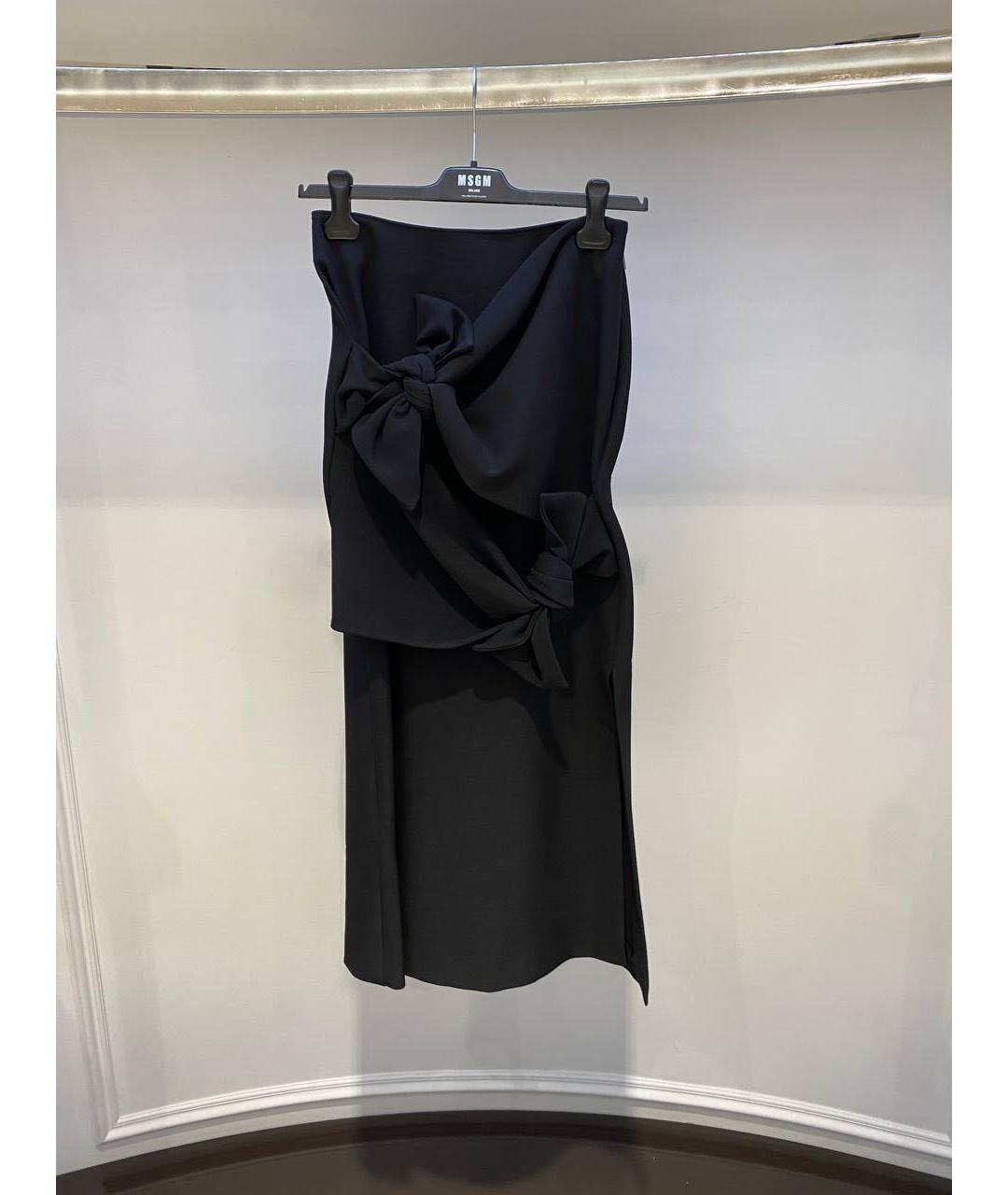 MSGM Черная полиэстеровая юбка макси, фото 2