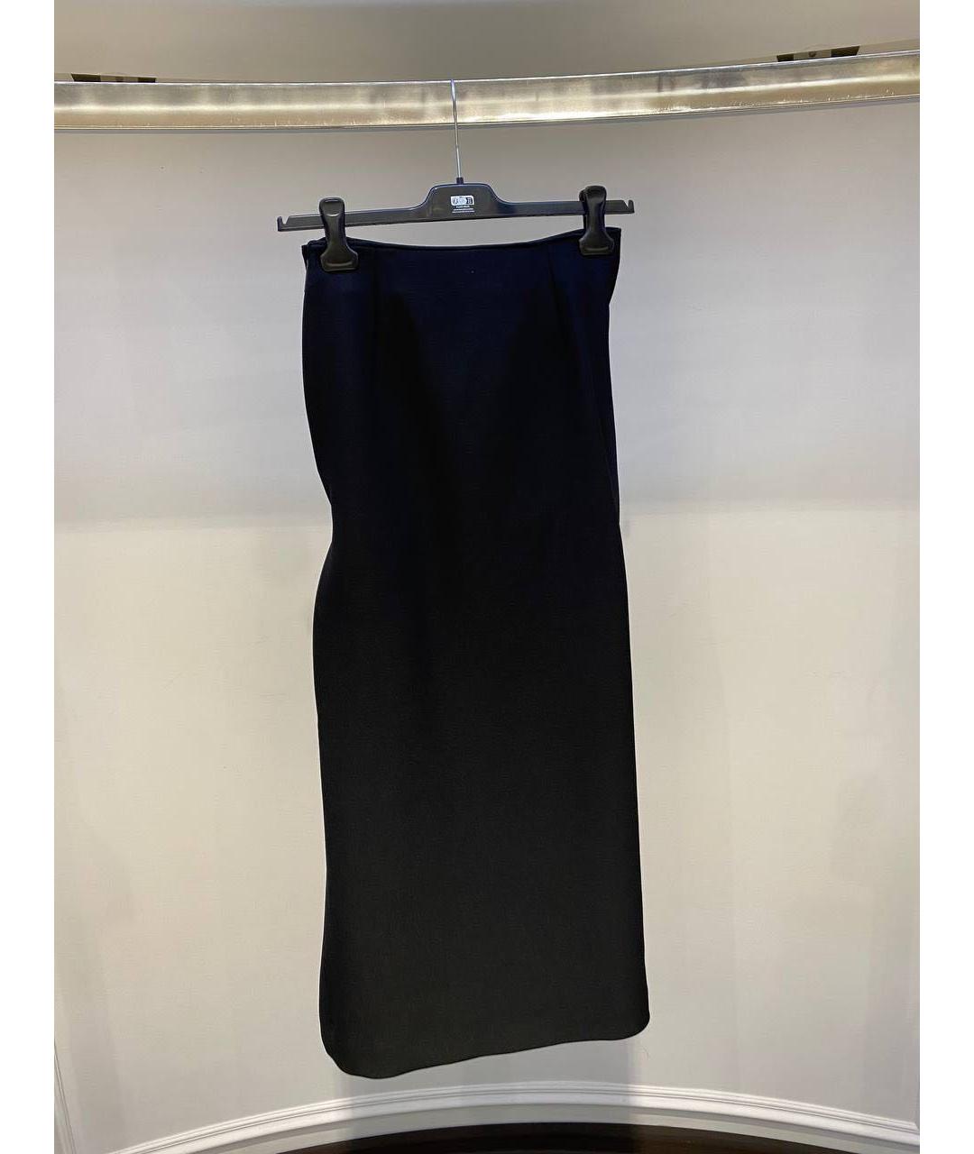 MSGM Черная полиэстеровая юбка макси, фото 3